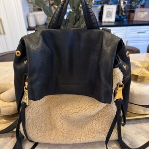 Aimee kestenber bali backpack, black/cream shearling